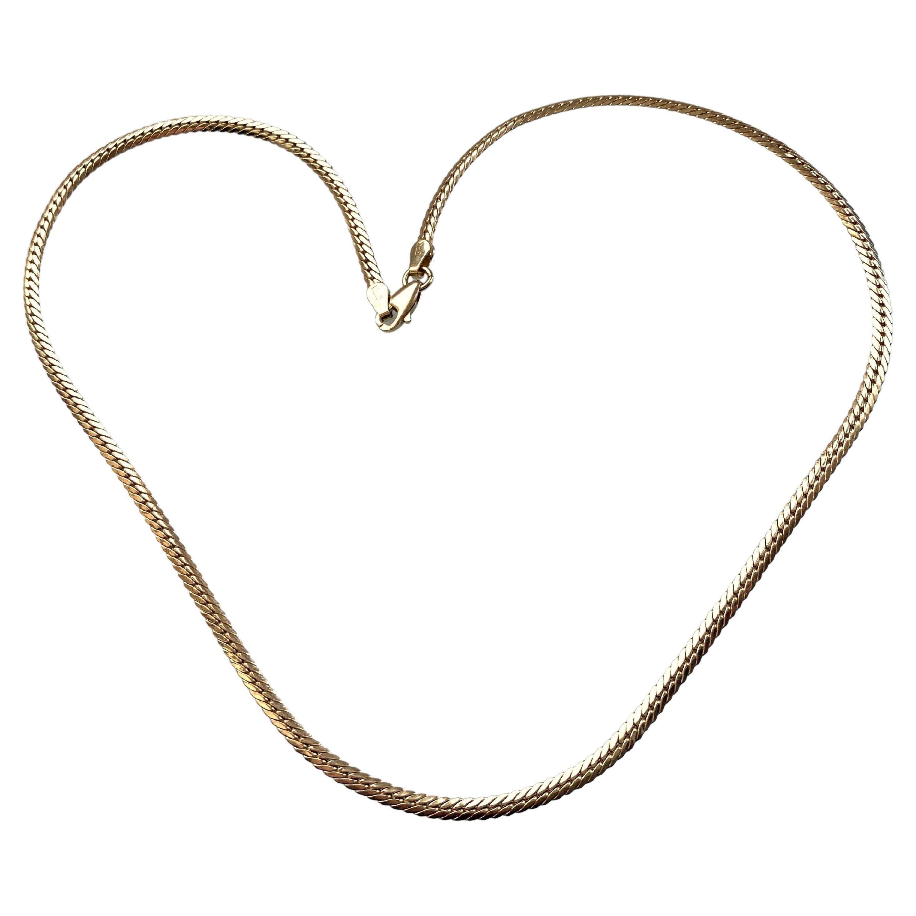 18ct Gold Flat Snake 17" Necklace For Sale