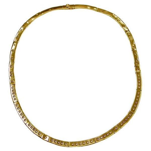 18ct Gold Flexible Necklace,Set with 71 Small Diamonds,H Stern,Brazil,Circa 1960