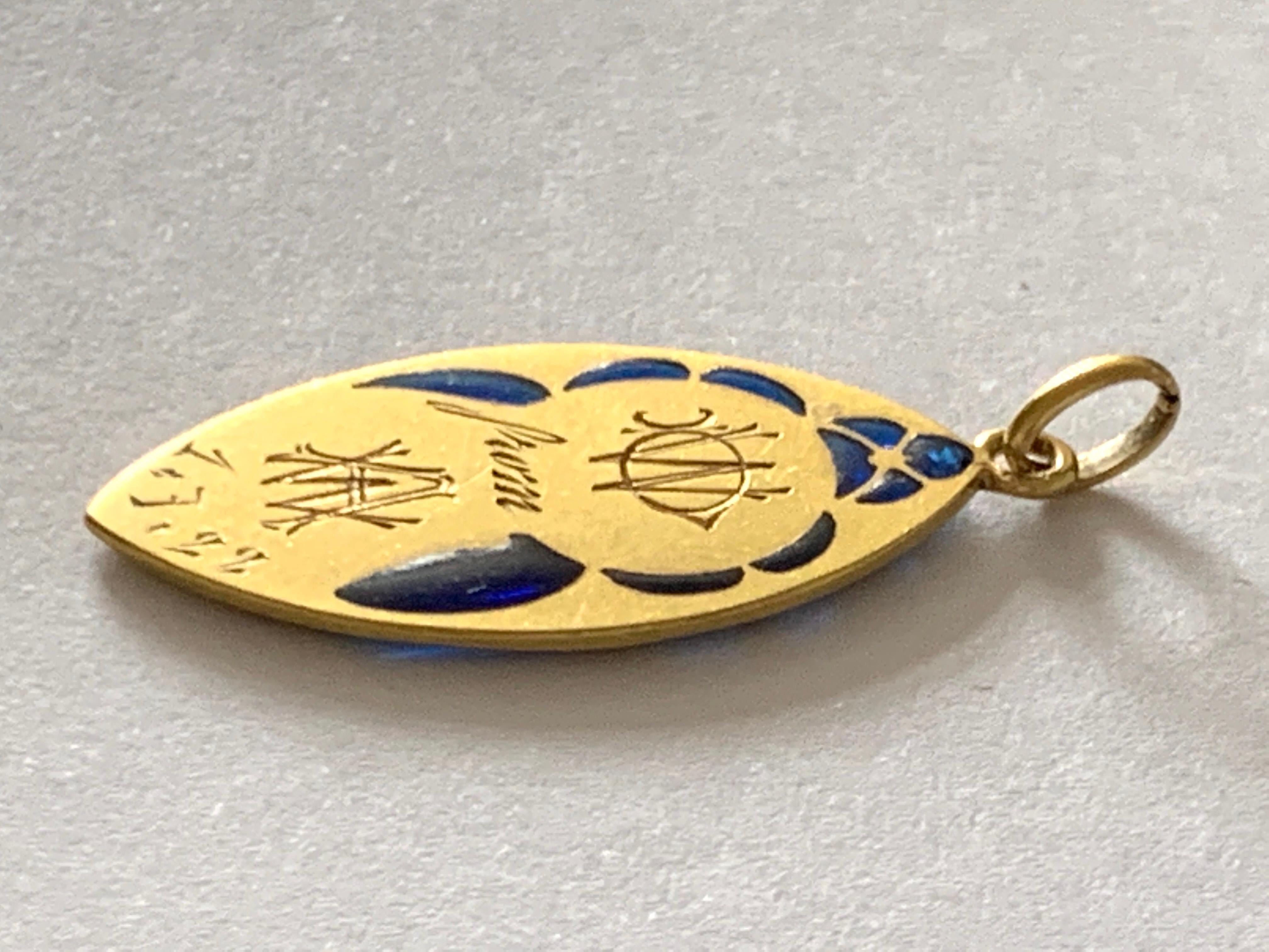 18ct Gold French Guilbert Virgin Mary Plique A Jour Enamel 2