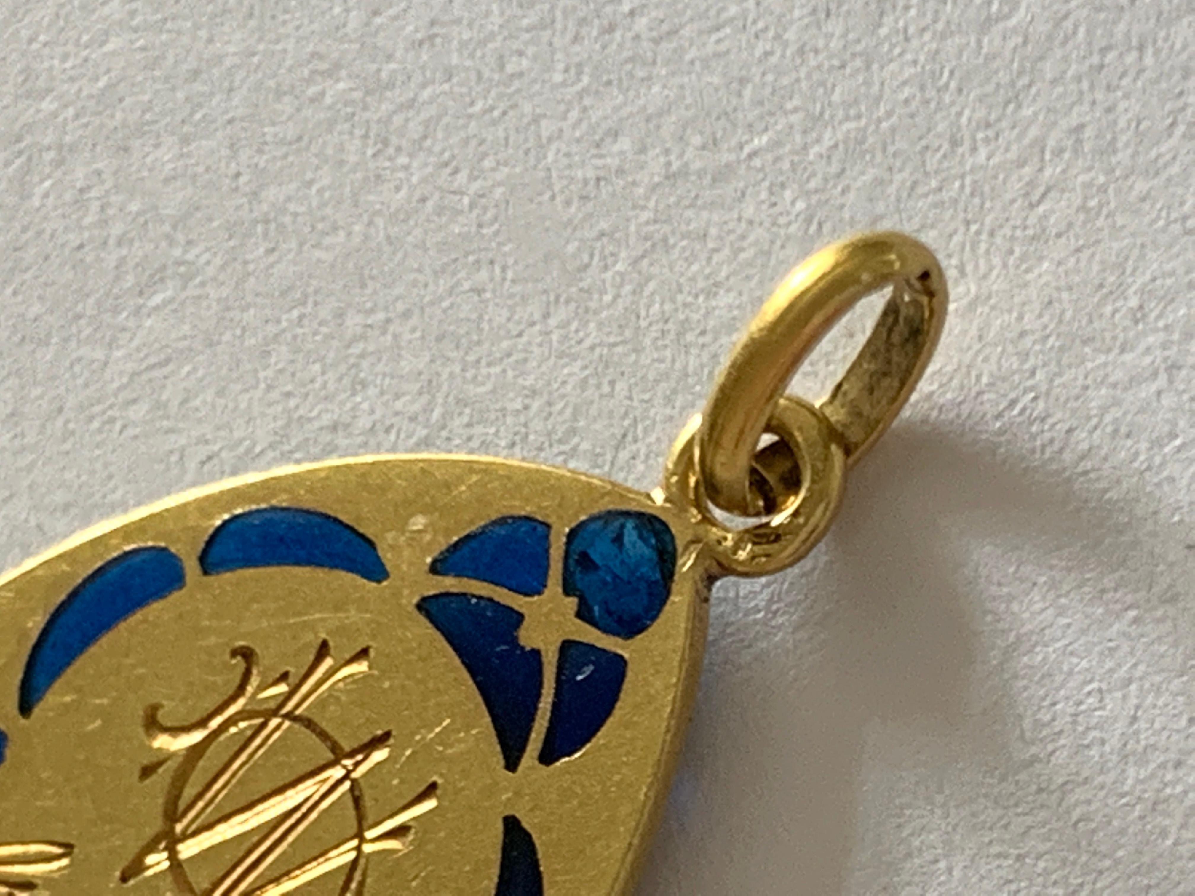 18ct Gold French Guilbert Virgin Mary Plique A Jour Enamel 3