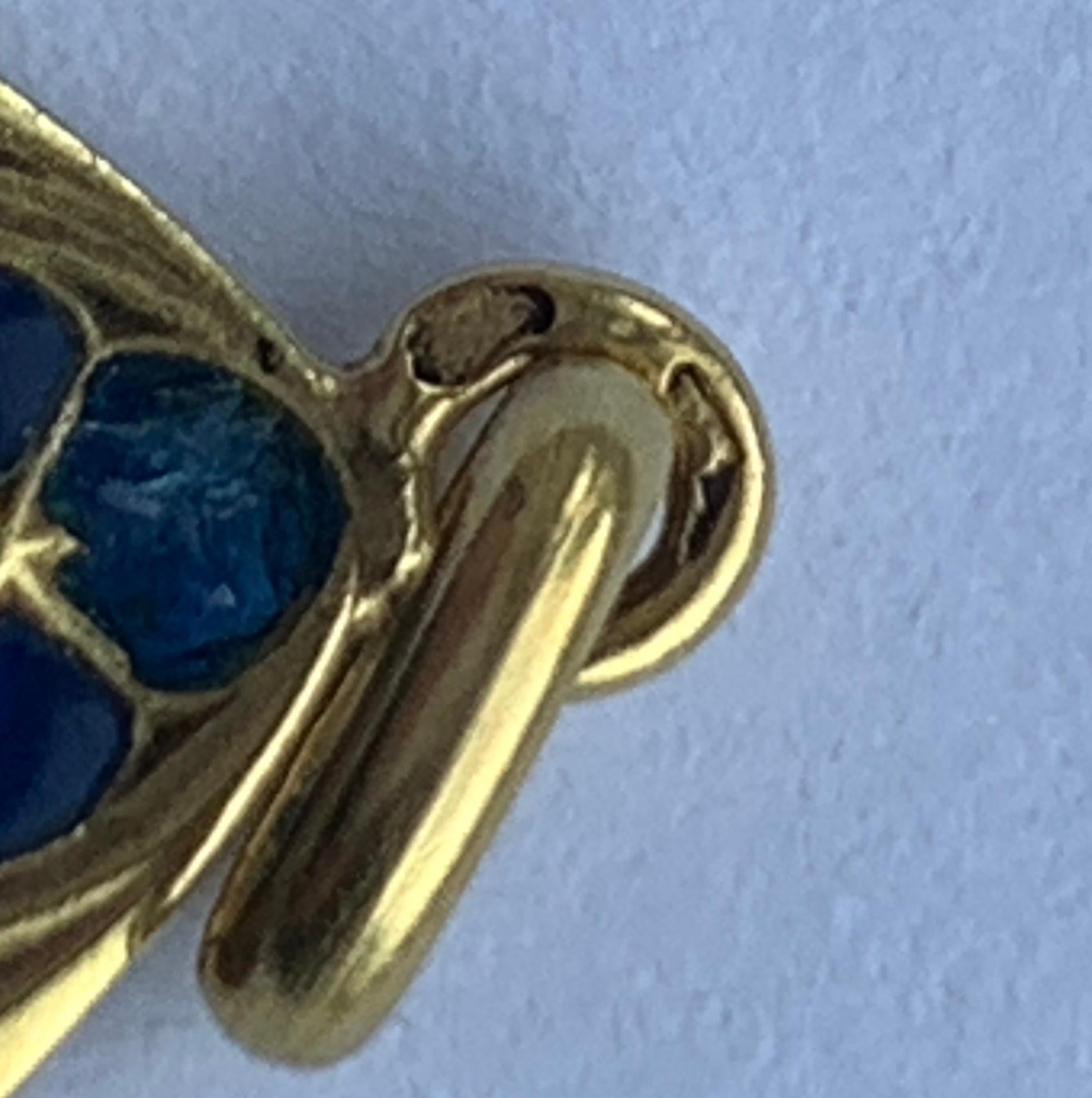 18ct Gold French Guilbert Virgin Mary Plique A Jour Enamel 4