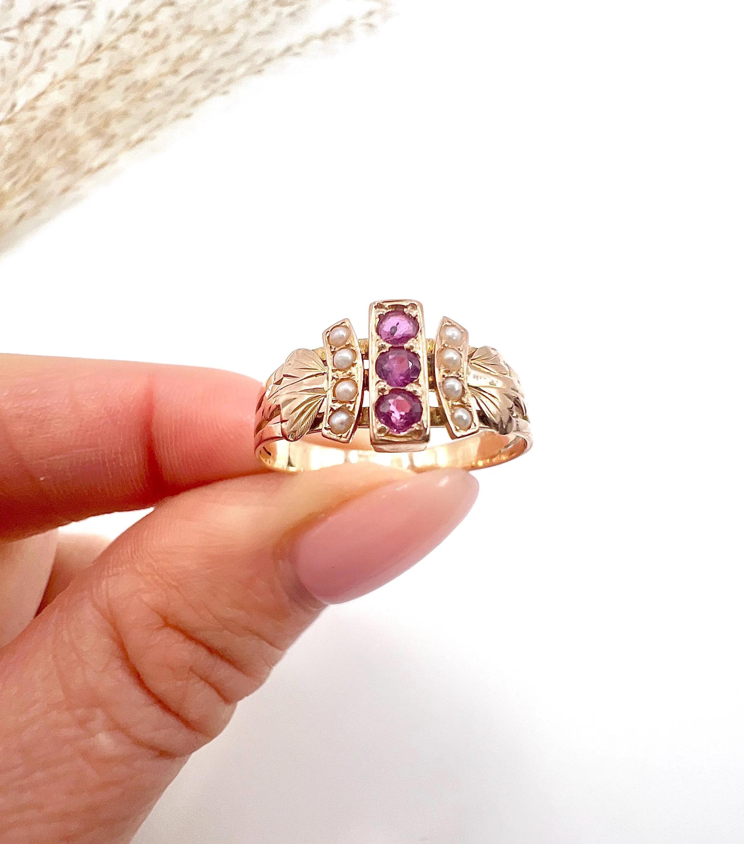Antique Ring

18ct Rose Gold French Hallmarked

Circa 1910

Step back in time with this exquisite 18ct rose gold ring from the Edwardian era, a true testament to the artistry of that captivating period. At its centre, you’ll find a striking trio of
