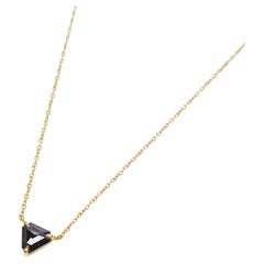 18ct Gold Geometric Triangular Black Diamond Necklace