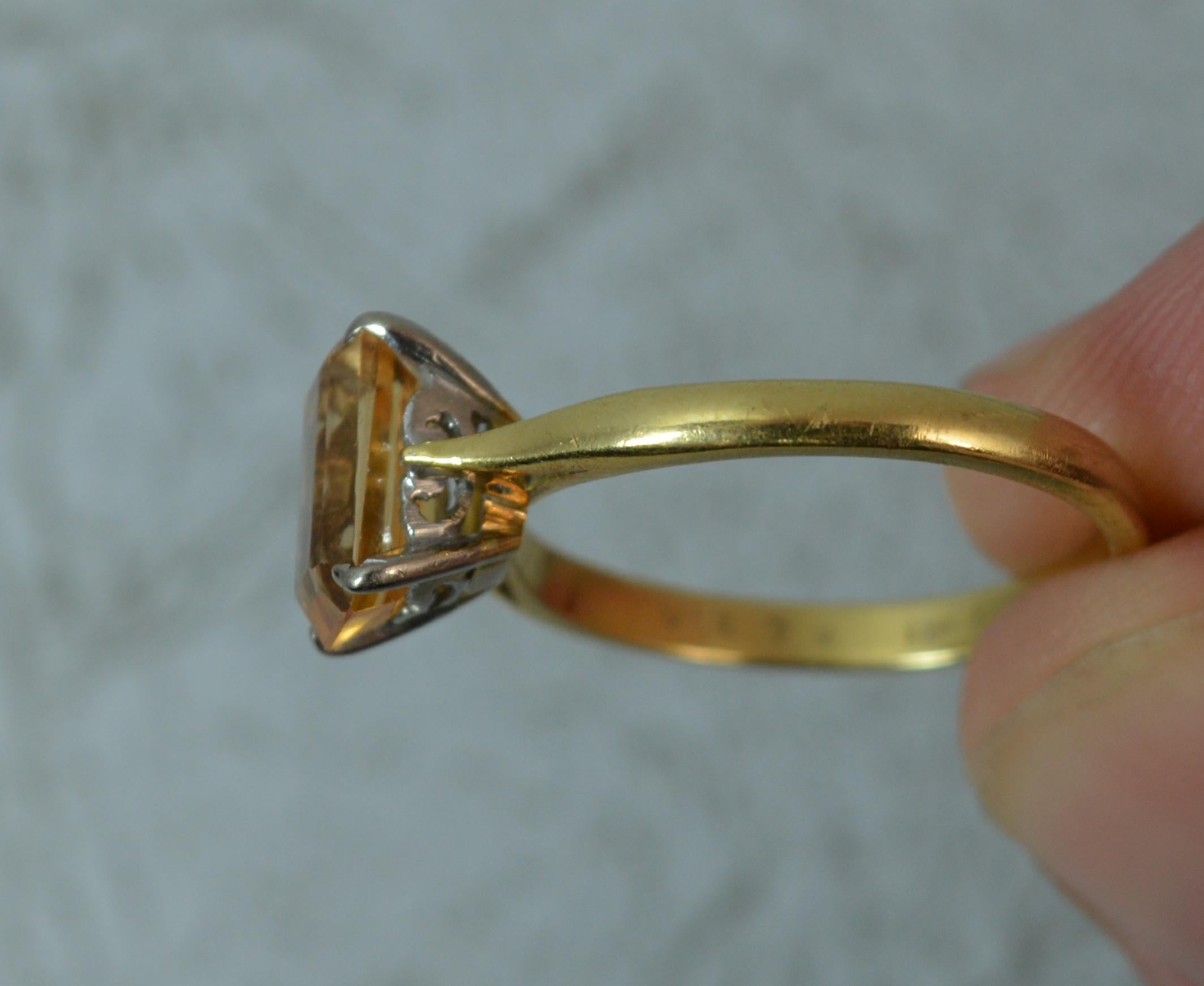18 Carat Gold Golden Topaz Solitaire Engagement Ring In Excellent Condition In St Helens, GB