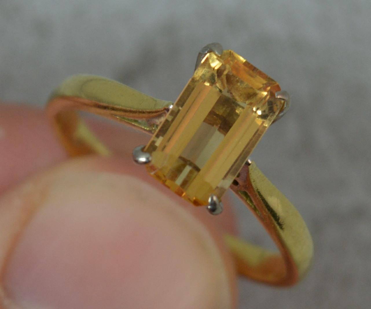 18 Carat Gold Golden Topaz Solitaire Engagement Ring 1