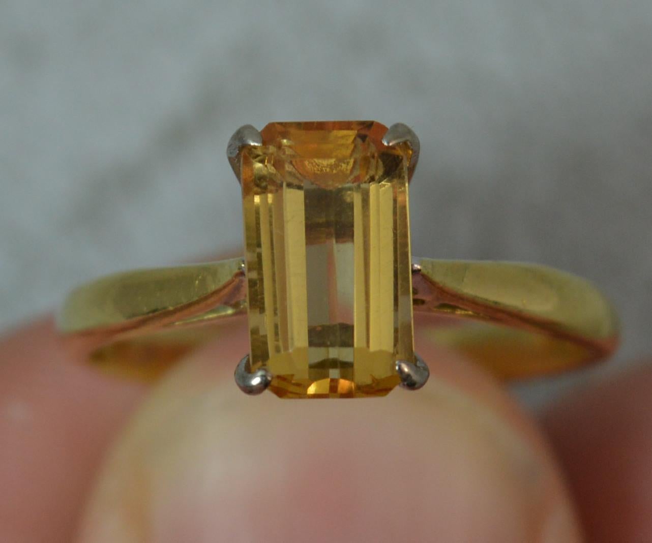 18 Carat Gold Golden Topaz Solitaire Engagement Ring 2