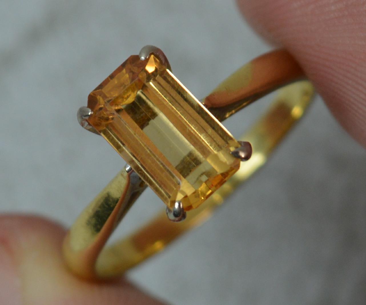 18 Carat Gold Golden Topaz Solitaire Engagement Ring 3