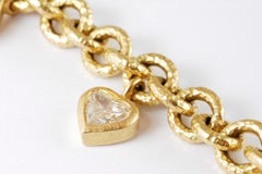 18 Carat Gold Handmade Chain with Mixed Cut Diamond Charms 1.70 Carat
