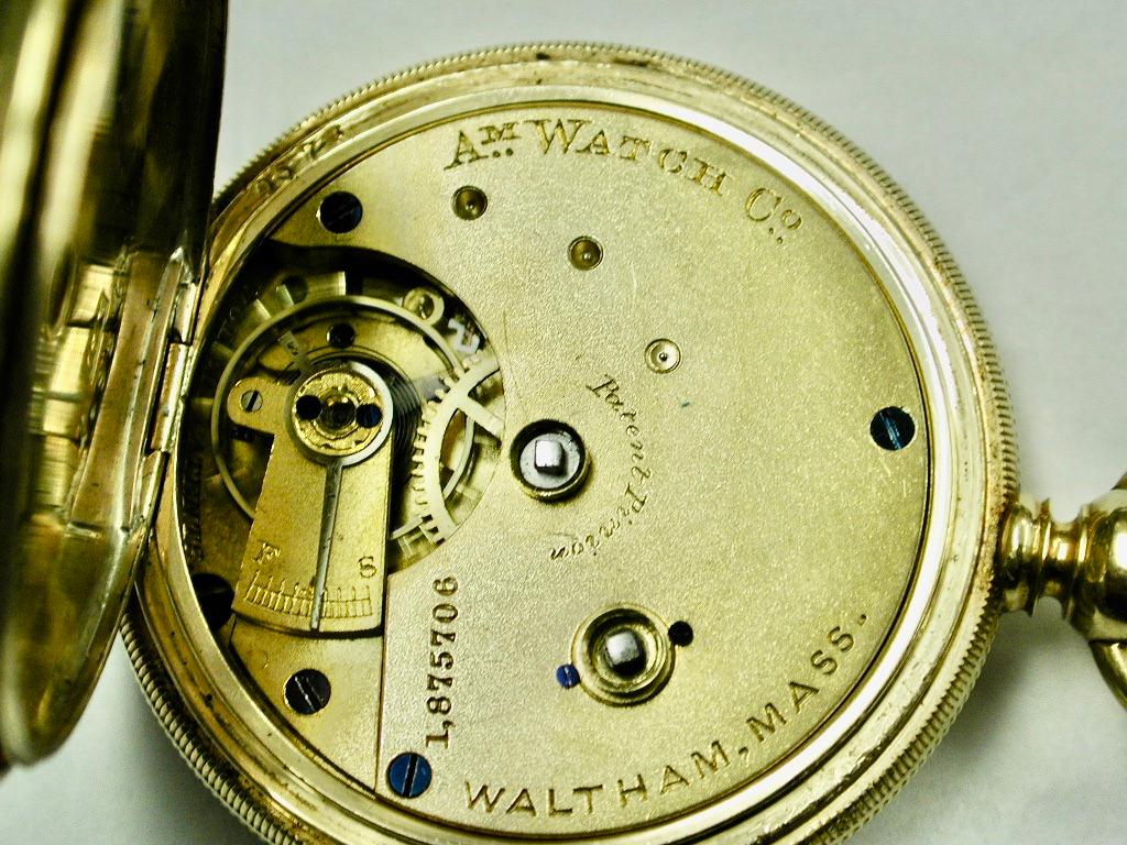 18 Karat Gold Jägeruhr „ American Watch Company“ Waltham Mass USA um 1880 im Angebot 4