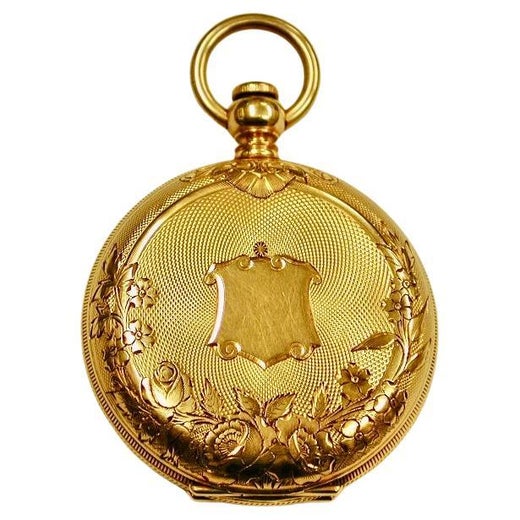 18ct Gold Hunter Watch " American Watch Company " Waltham Mass USA c.1880