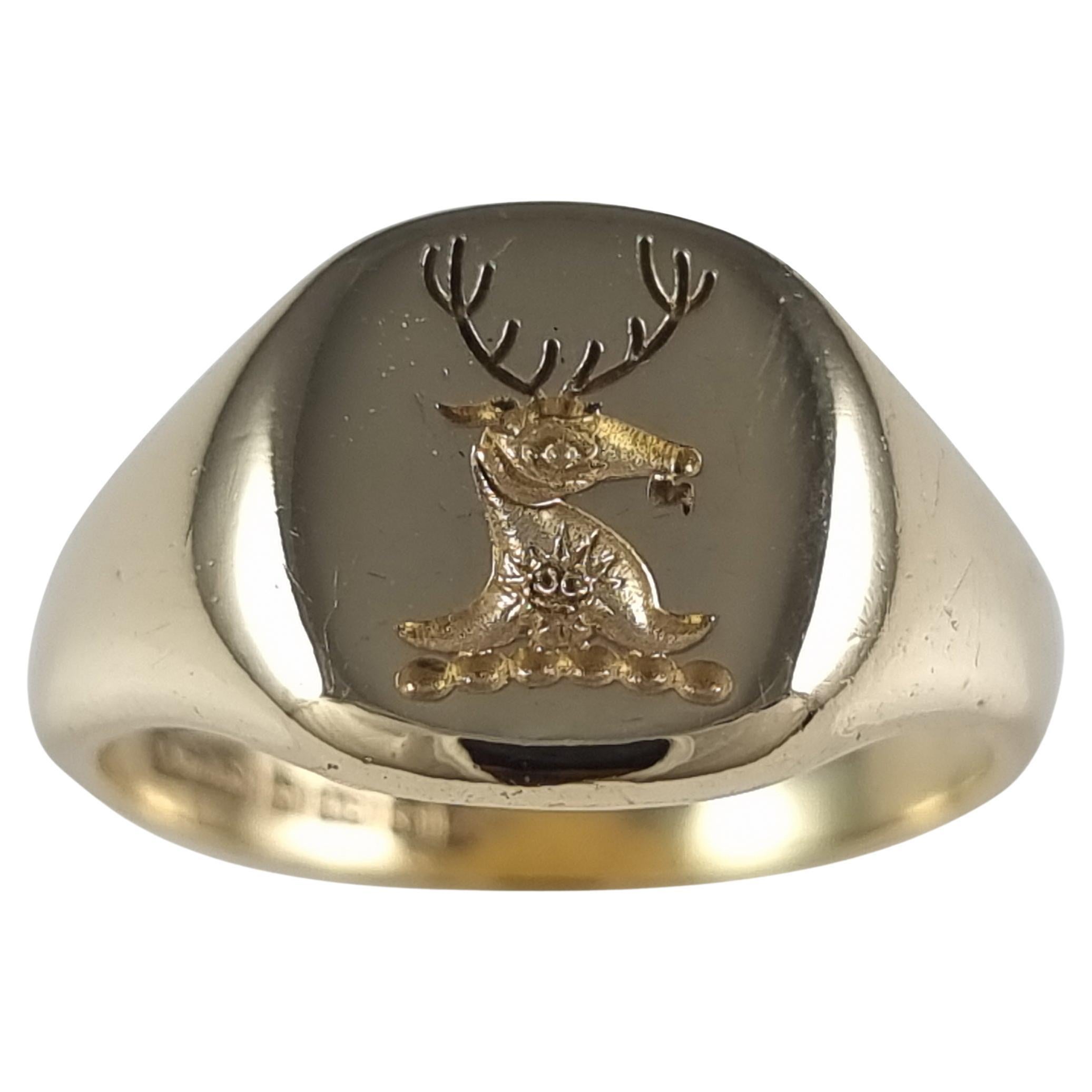18ct Gold Intaglio Signet Ring, 1964 For Sale