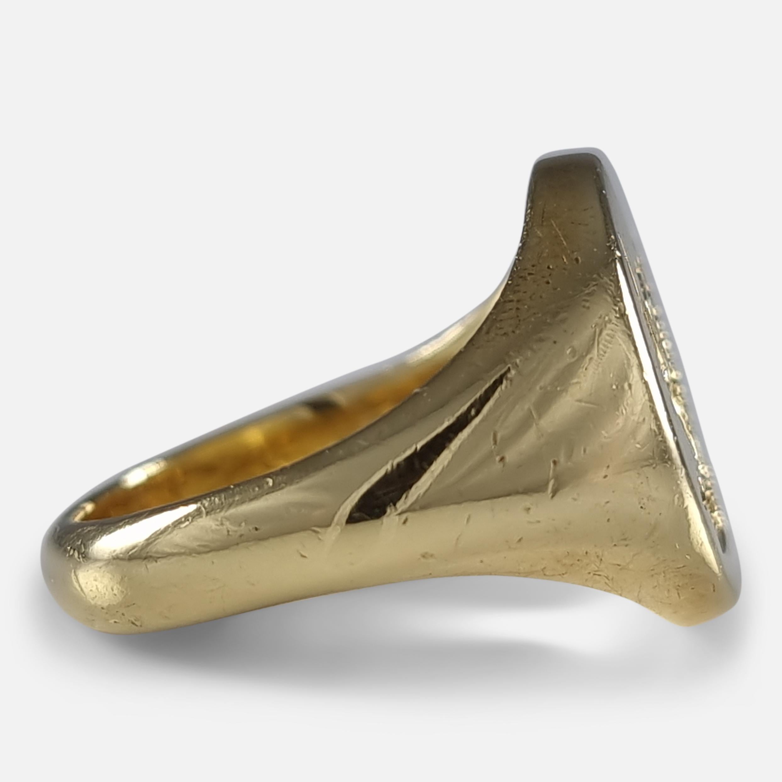 Modern 18ct Gold Intaglio Signet Ring, Charles Green & Son, 1988