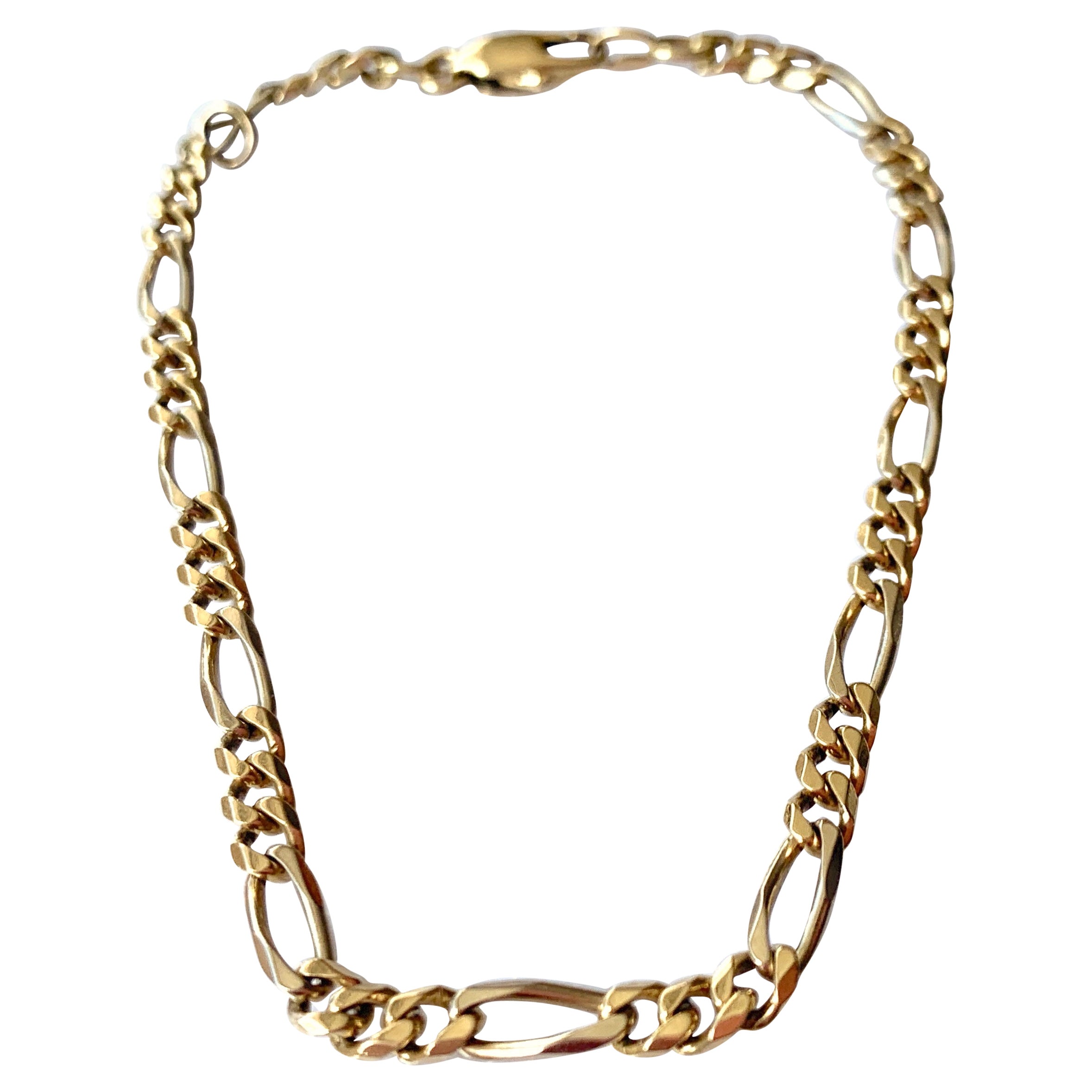 18 Karat Gold Italienischer Figaro 8,25 Zoll" Armband