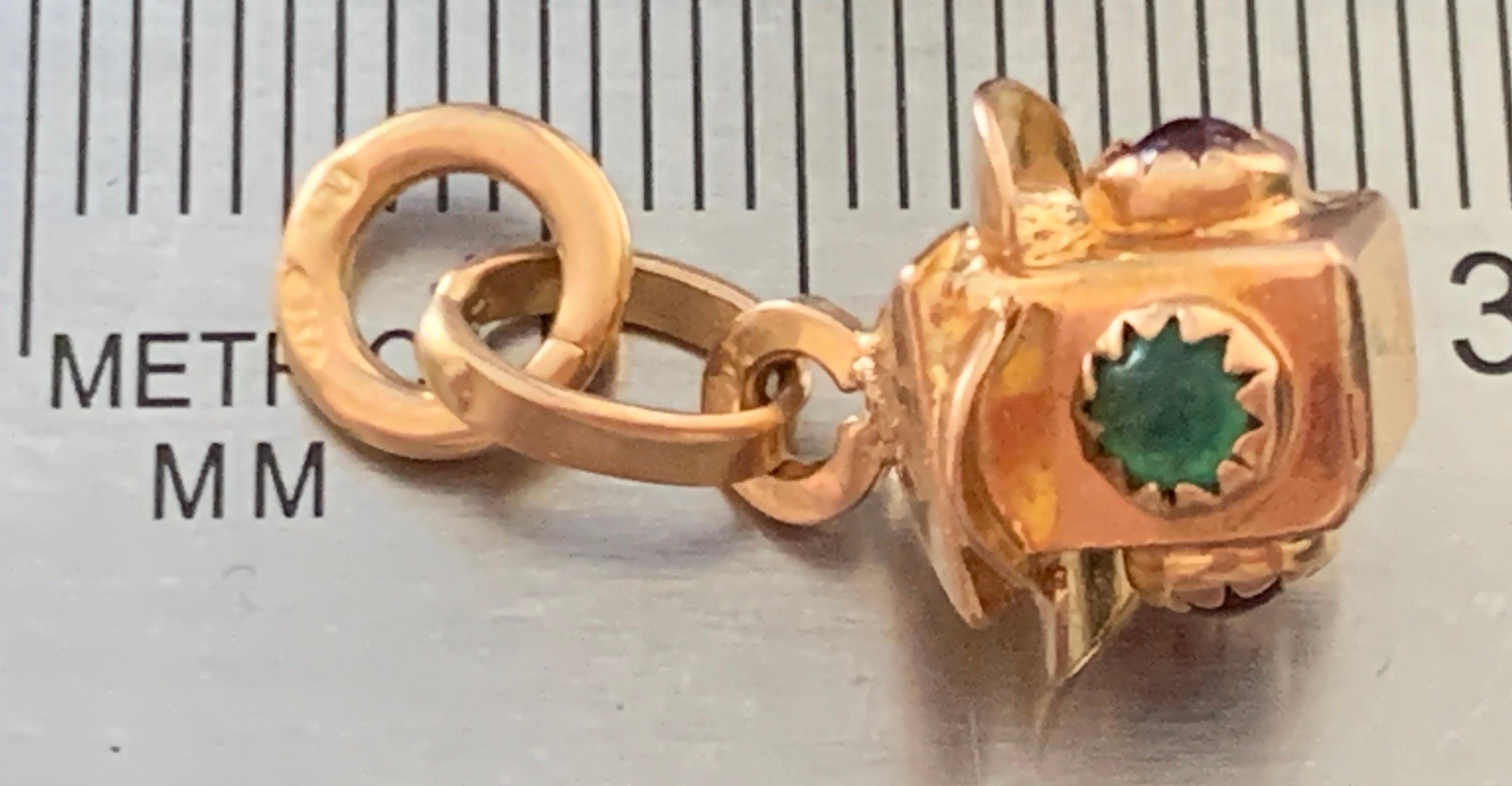 Italienische Traffic Light Charme aus 18 Karat Gold 2
