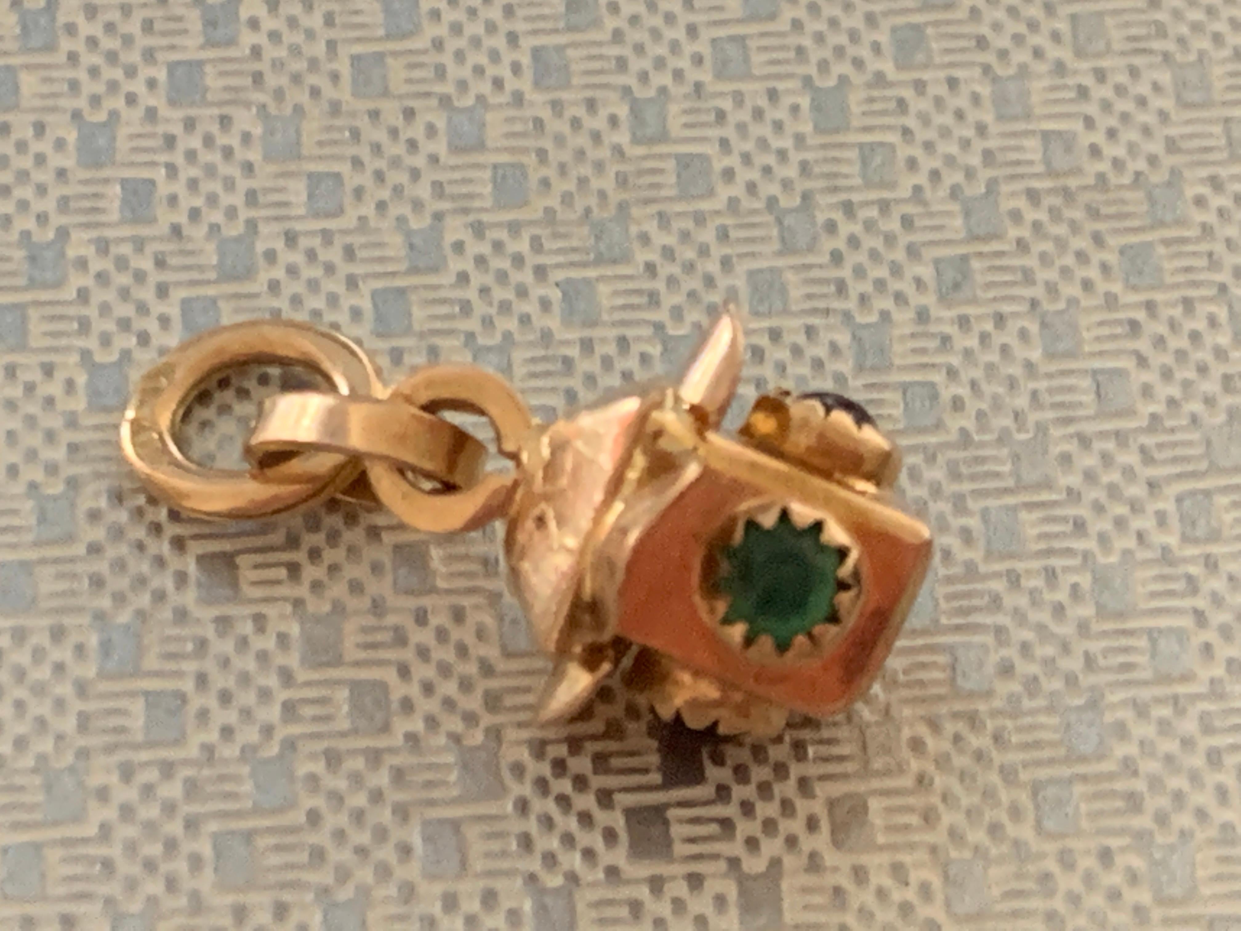Italienische Traffic Light Charme aus 18 Karat Gold 3