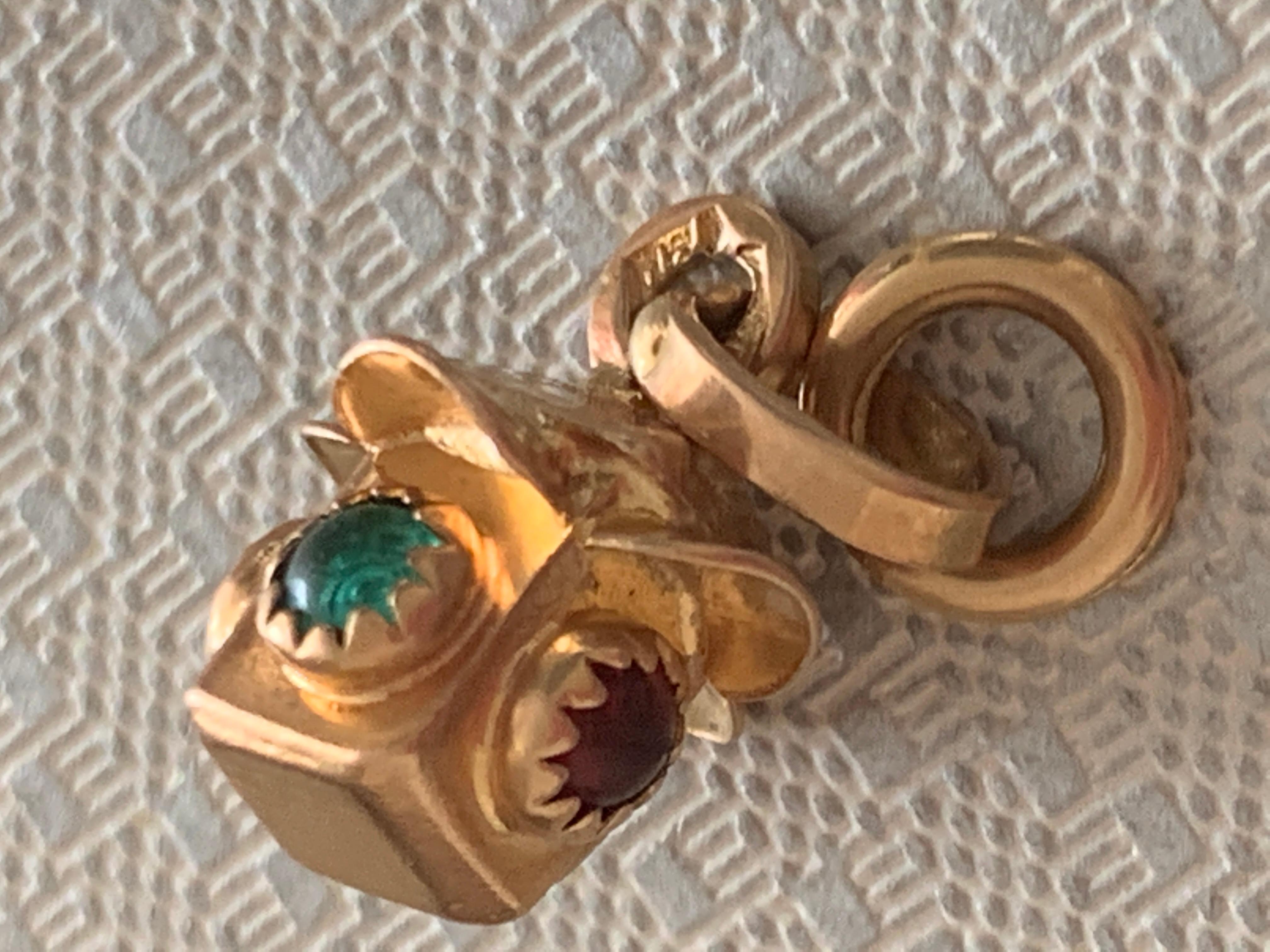 Italienische Traffic Light Charme aus 18 Karat Gold 4