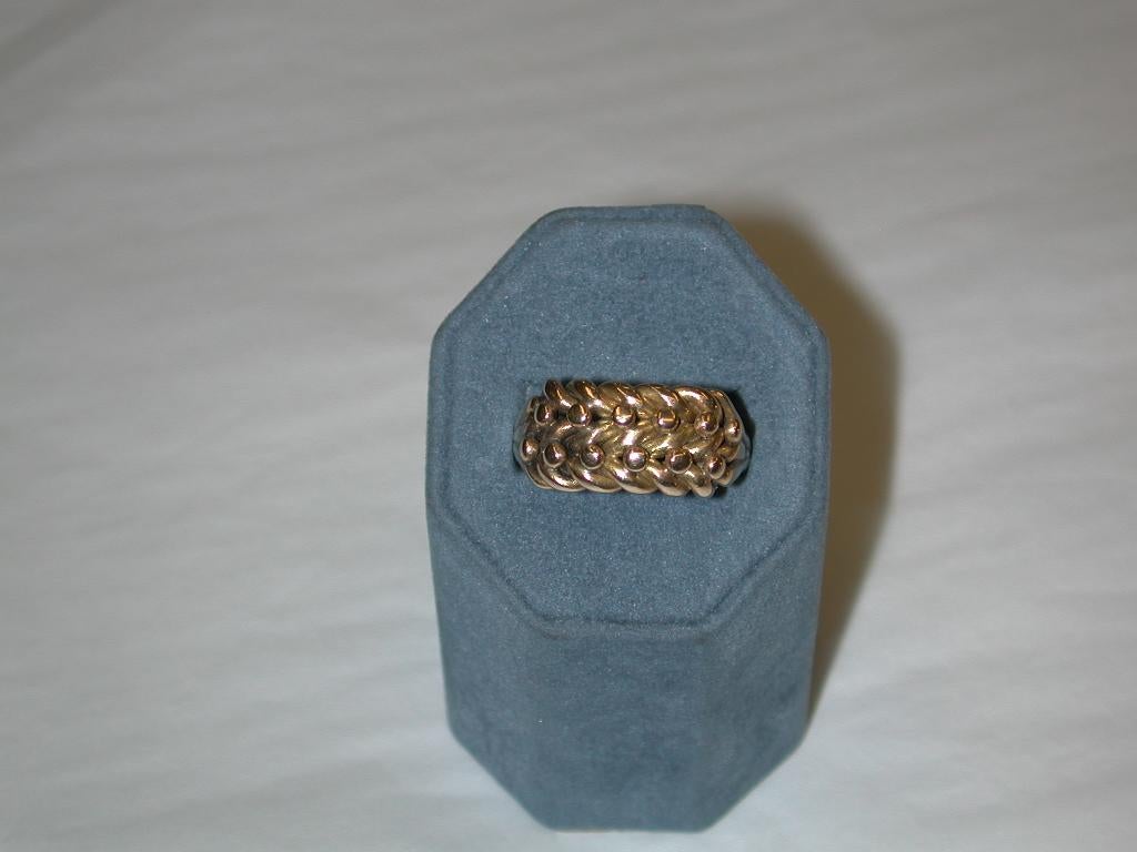 Men's 18 Carat Gold Keeper Ring, Made by John Pope in London, Dated 1916