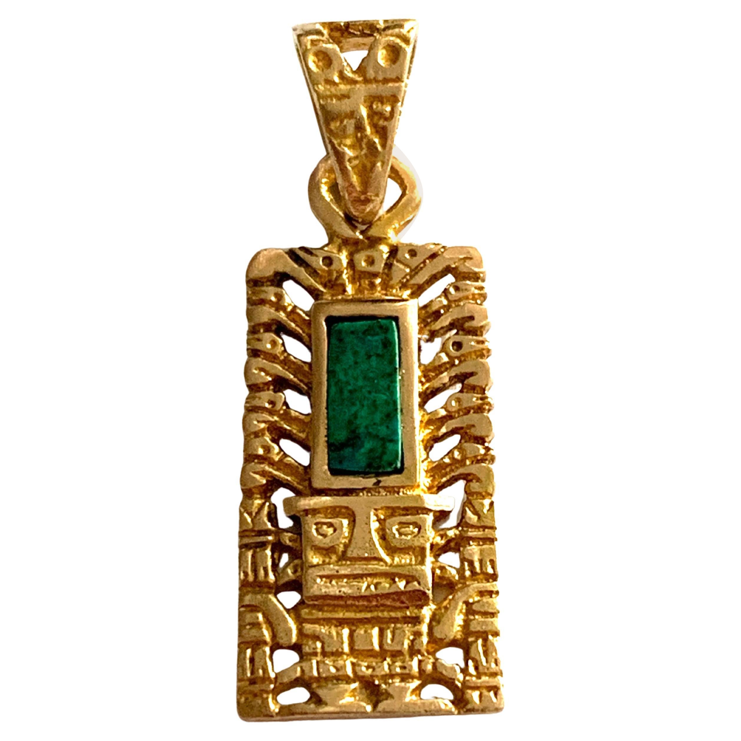 Ciondolo con disegno messicano in oro 18 ct. in vendita