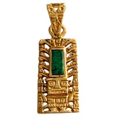 Ciondolo con disegno messicano in oro 18 ct.