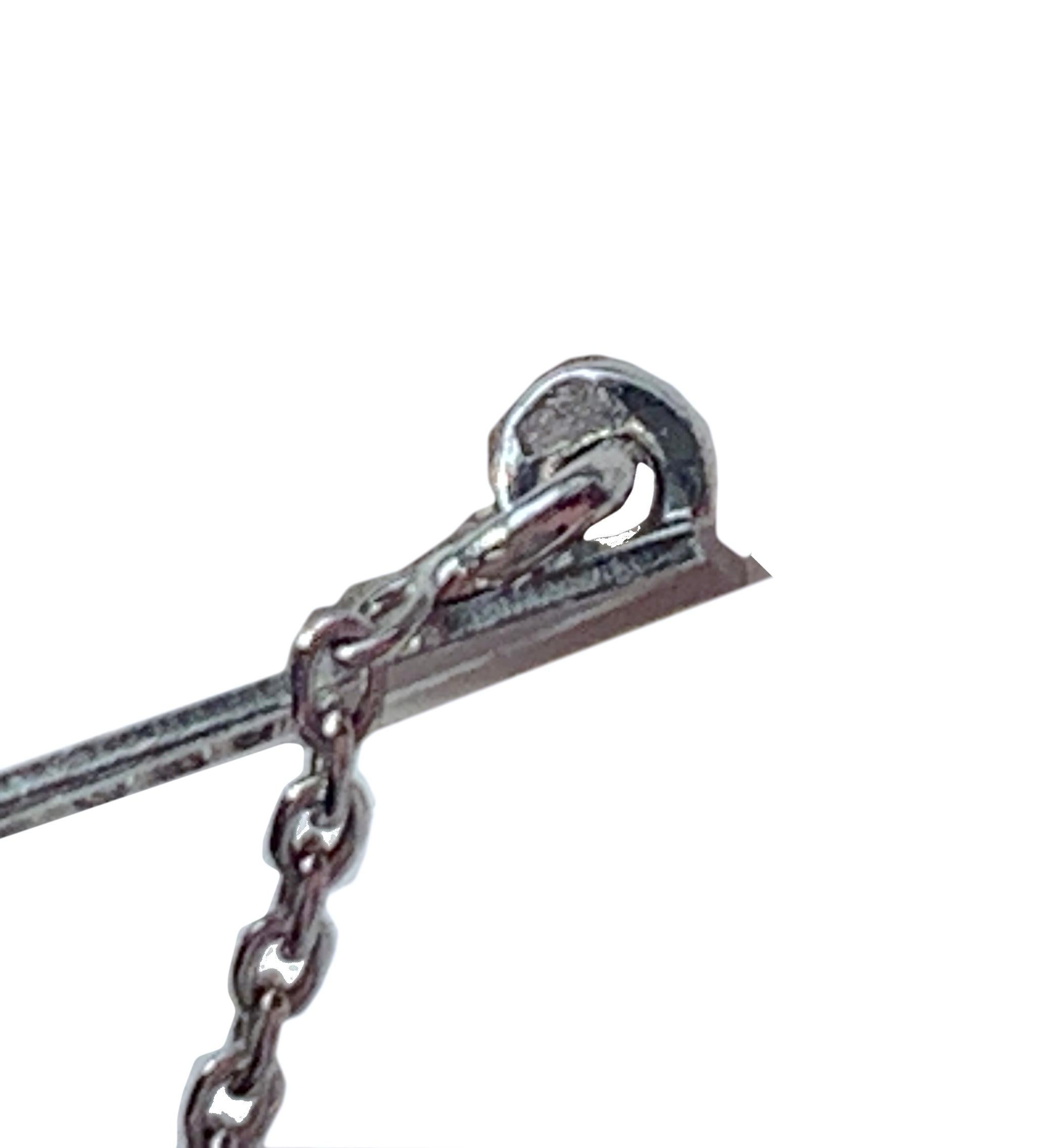 Collier moderne en or 18 carats avec diamants français de 16 pouces, estampillé aigle en vente 7