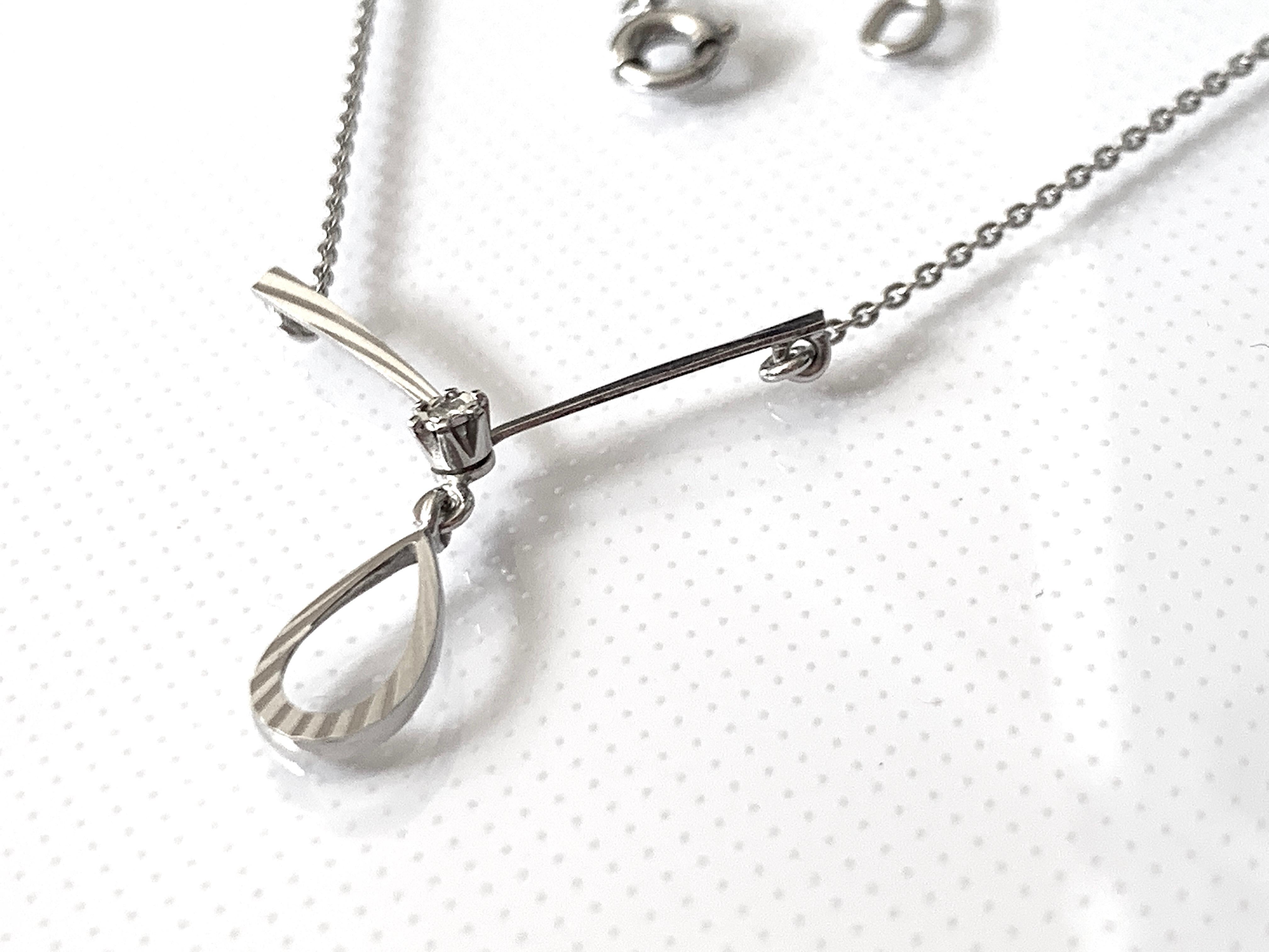 Collier moderne en or 18 carats avec diamants français de 16 pouces, estampillé aigle en vente 4