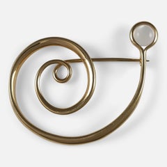 18ct Gold Moonstone Brooch #1427, Torun for Georg Jensen