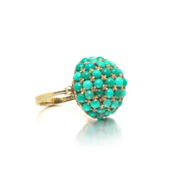 18ct Gold Natural Turquoise Cluster Cocktail Ring