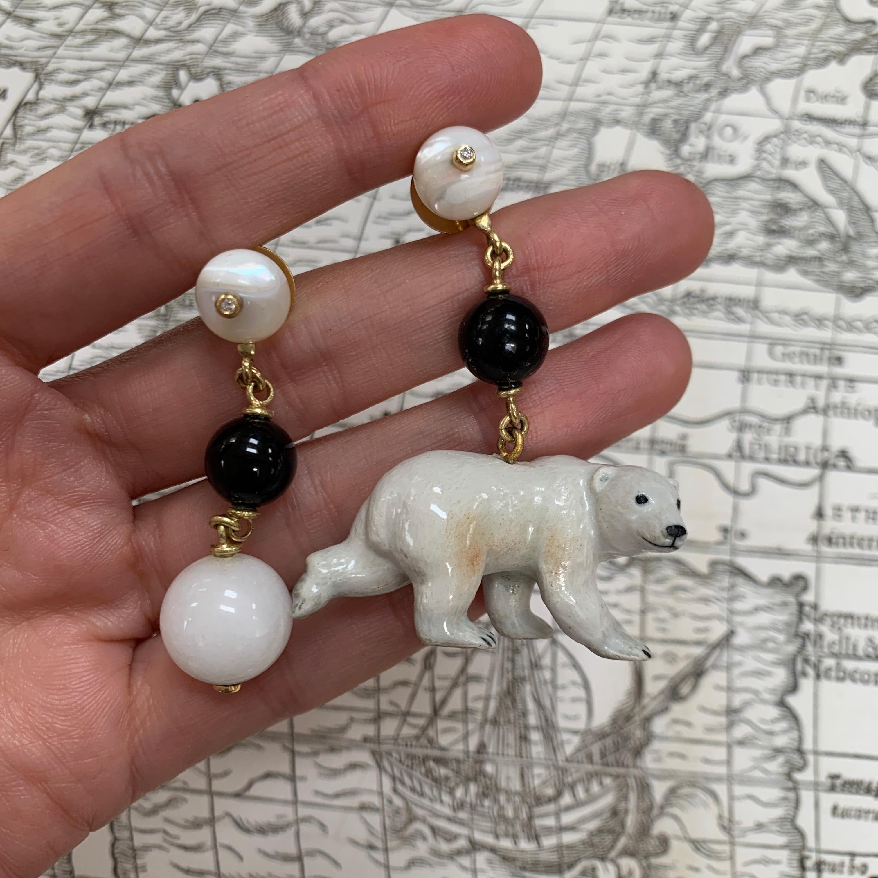 polar bear earrings