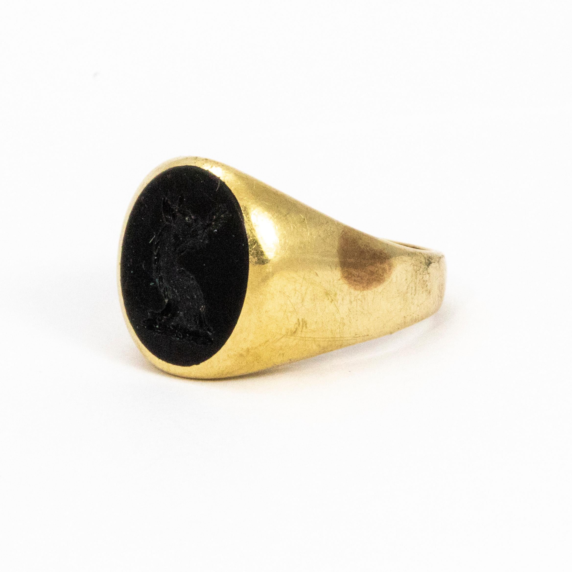 18 Carat Gold Onyx Ring (Edwardian)