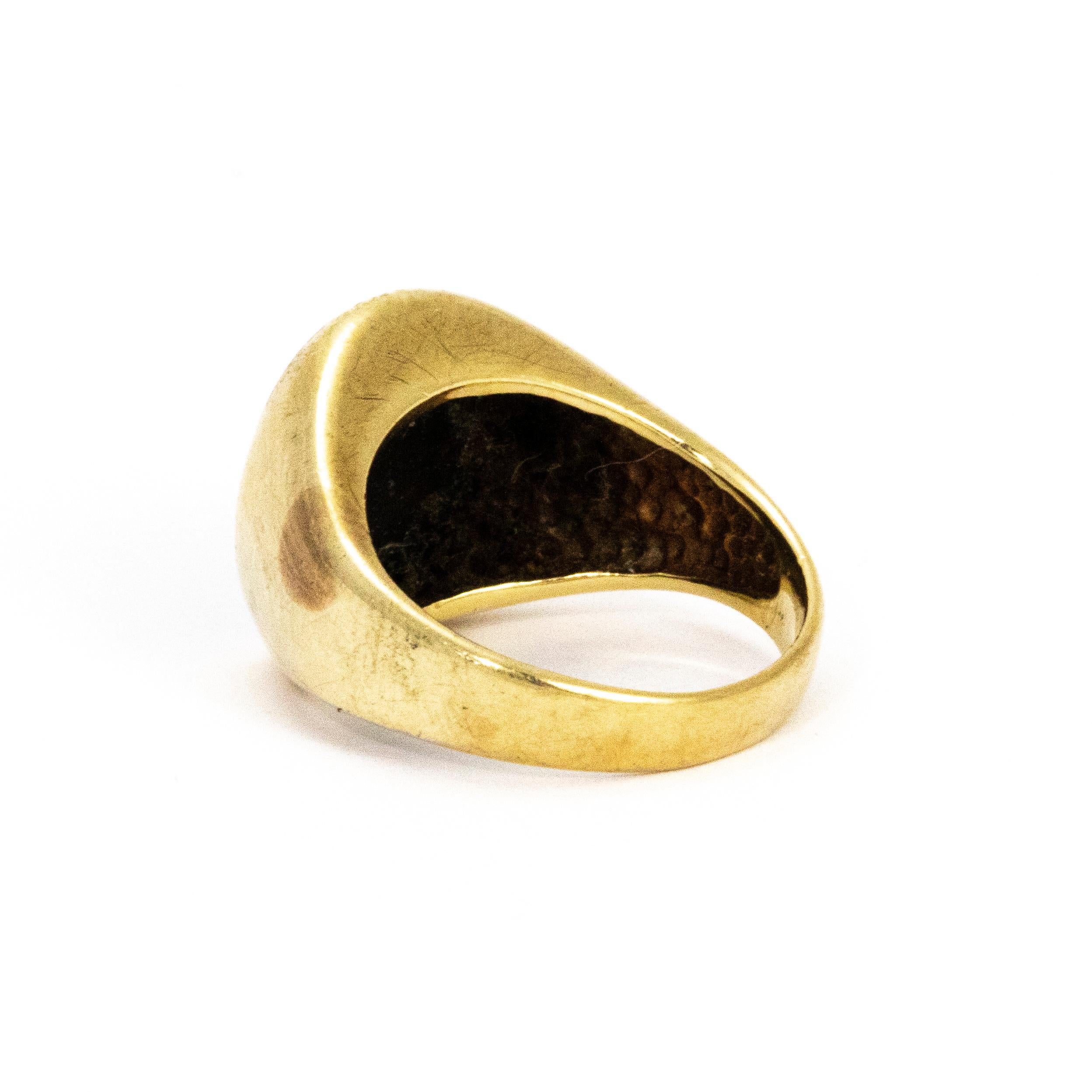 18 Carat Gold Onyx Ring im Zustand „Gut“ in Chipping Campden, GB