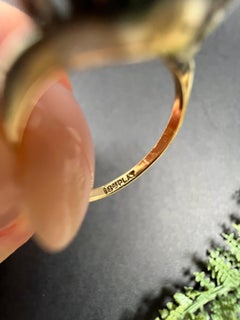 18ct Gold & Platinum 1980s Three Stone Zircon Diamond Cossover Trilogy Ring