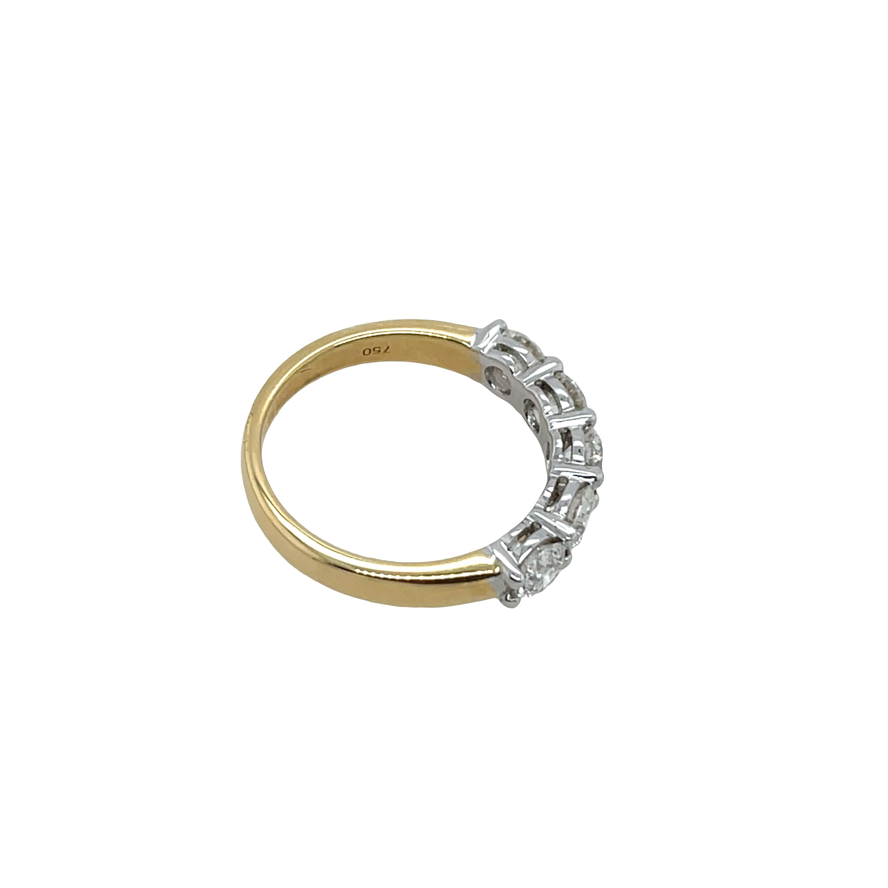 Donna Anello in oro 18ct e platino con 5 pietre e diamanti naturali GIA da 1,27 ct. in vendita