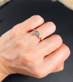 18ct Gold & Platinum Baguette Shoulders Diamonds Engagement Ring