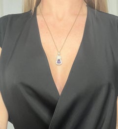 18ct Gold & Platinum Edwardian Amethyst Diamond & Pearl Scottish Thistle Pendent