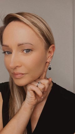 18 Karat Gold & Platin Edwardianischer Diamant, Saphir, Onyx Ohrringe mit Tropfen und Baumeln