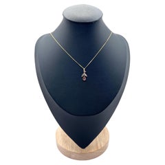 Collana con ciondolo a fiore in oro 18ct e platino Edwardian Pink Tourmaline and Diamond