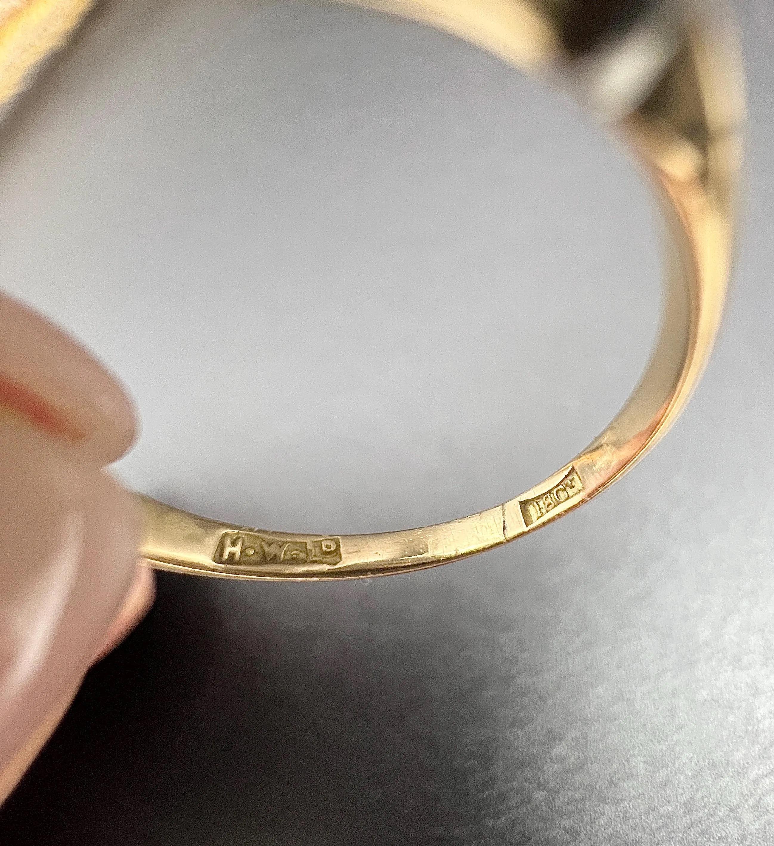 Anillo eduardiano de oro y platino de 18 ct, rubí y diamantes en forma de barco con montura abierta en venta 5