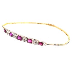 18ct Gold & Platinum Ruby Diamond Bracelet, 1930s