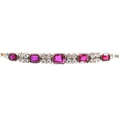 18ct Gold & Platinum Ruby Diamond Bracelet, 1930s