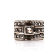 18ct Gold Retro Diamond Cocktail Ring