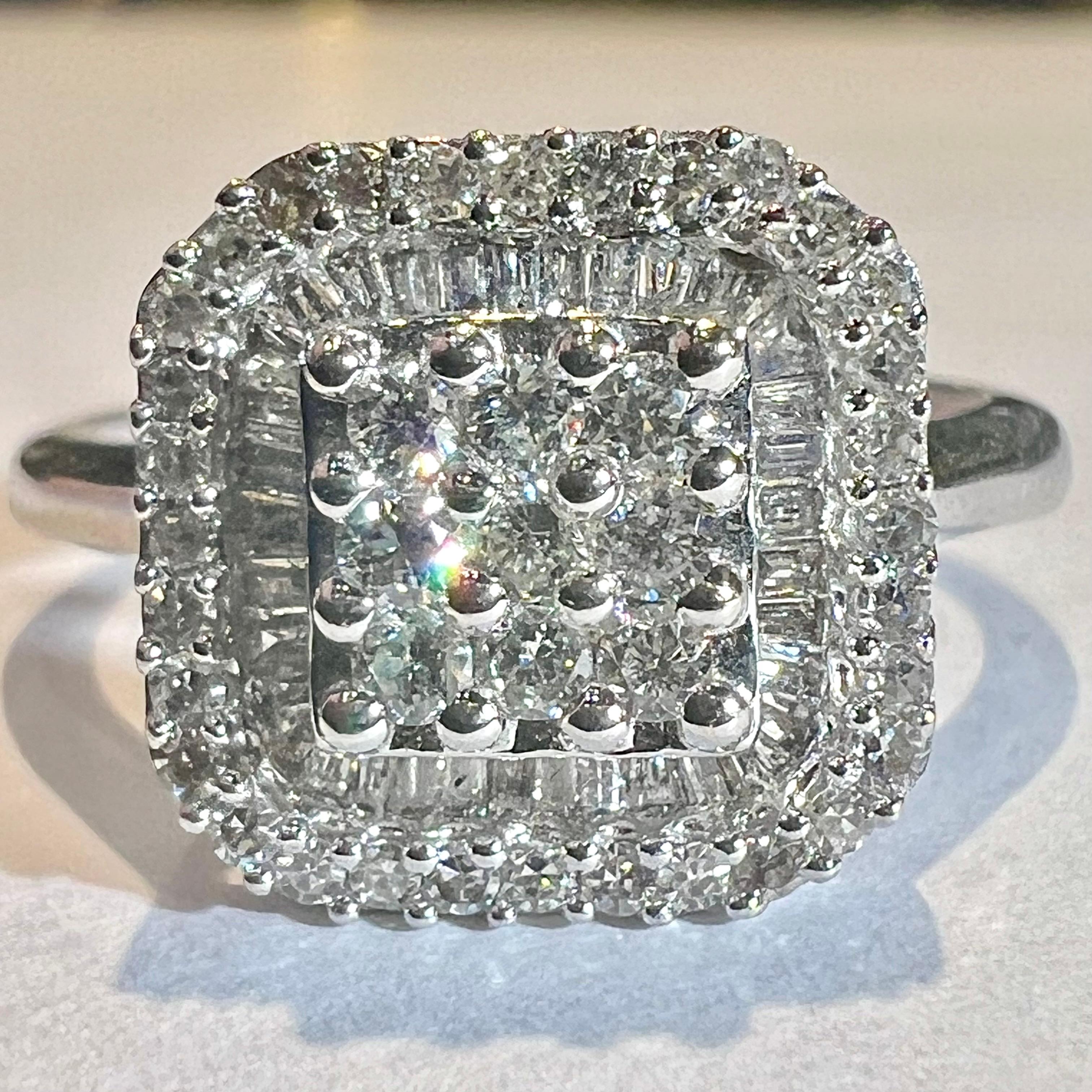 18ct Gold Ring Set With A Paving Of Diamonds For Sale 7