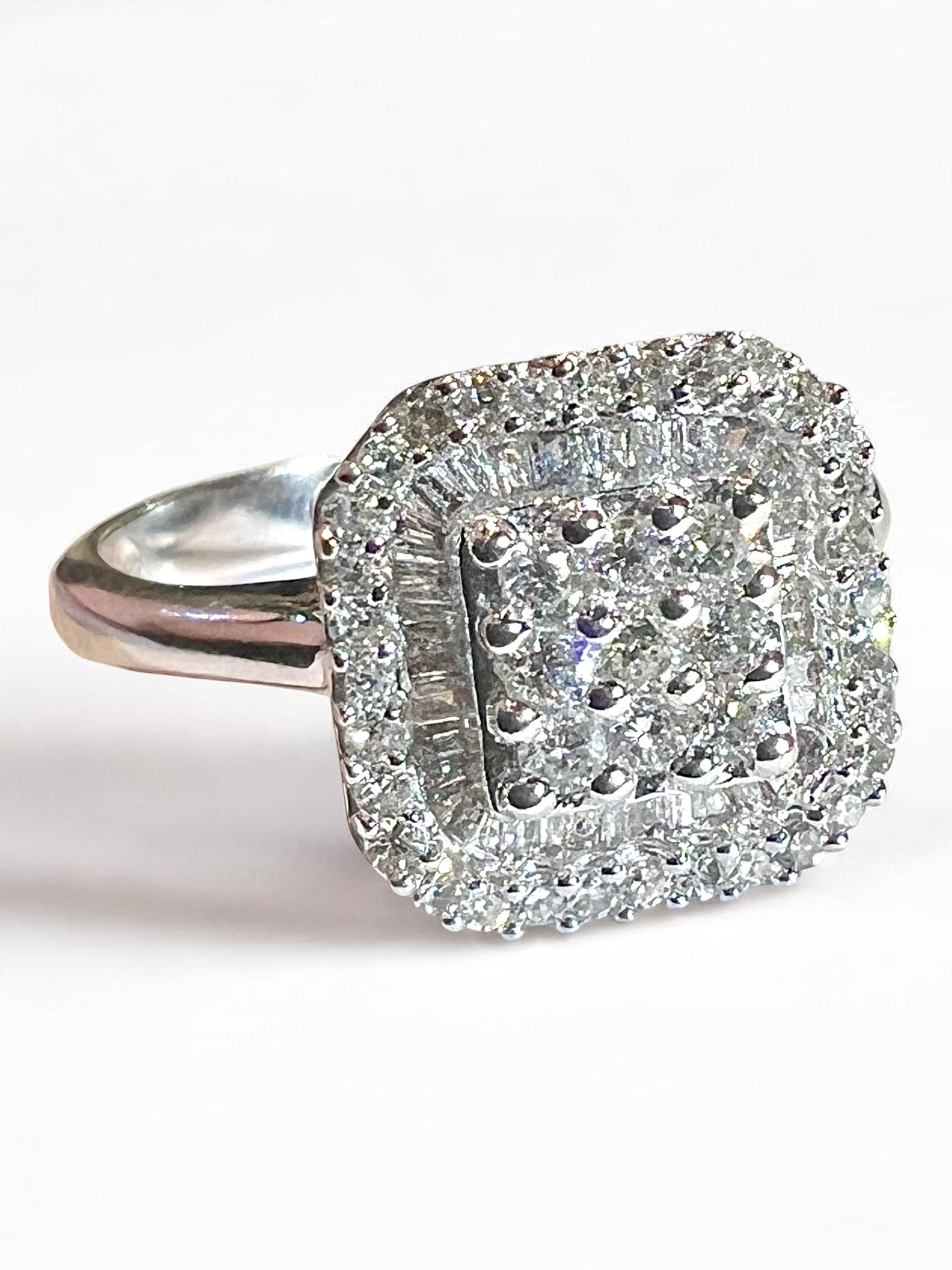 18ct Gold Ring Set With A Paving Of Diamonds For Sale 10