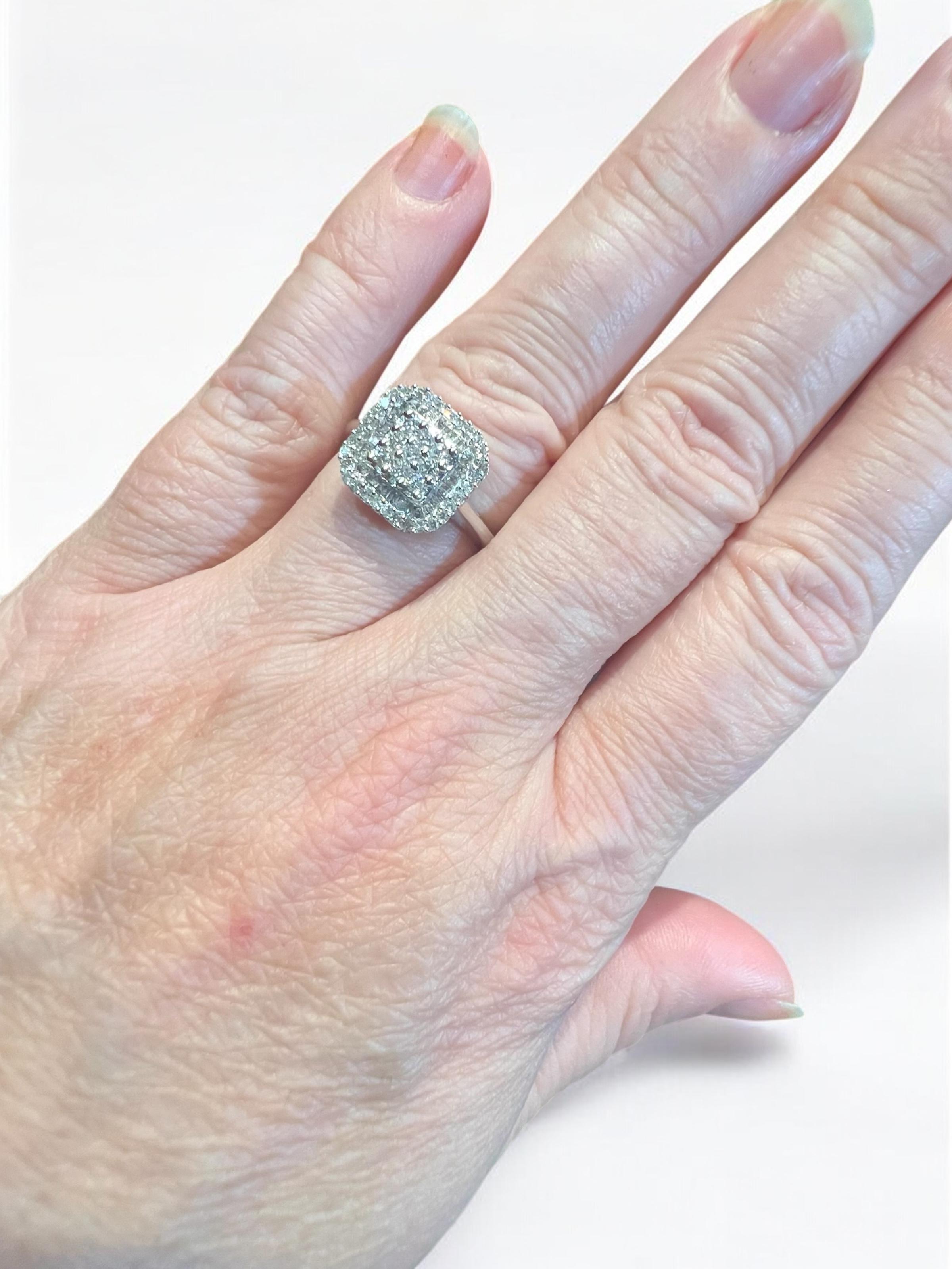 Art Deco 18ct Gold Ring Set With A Paving Of Diamonds For Sale