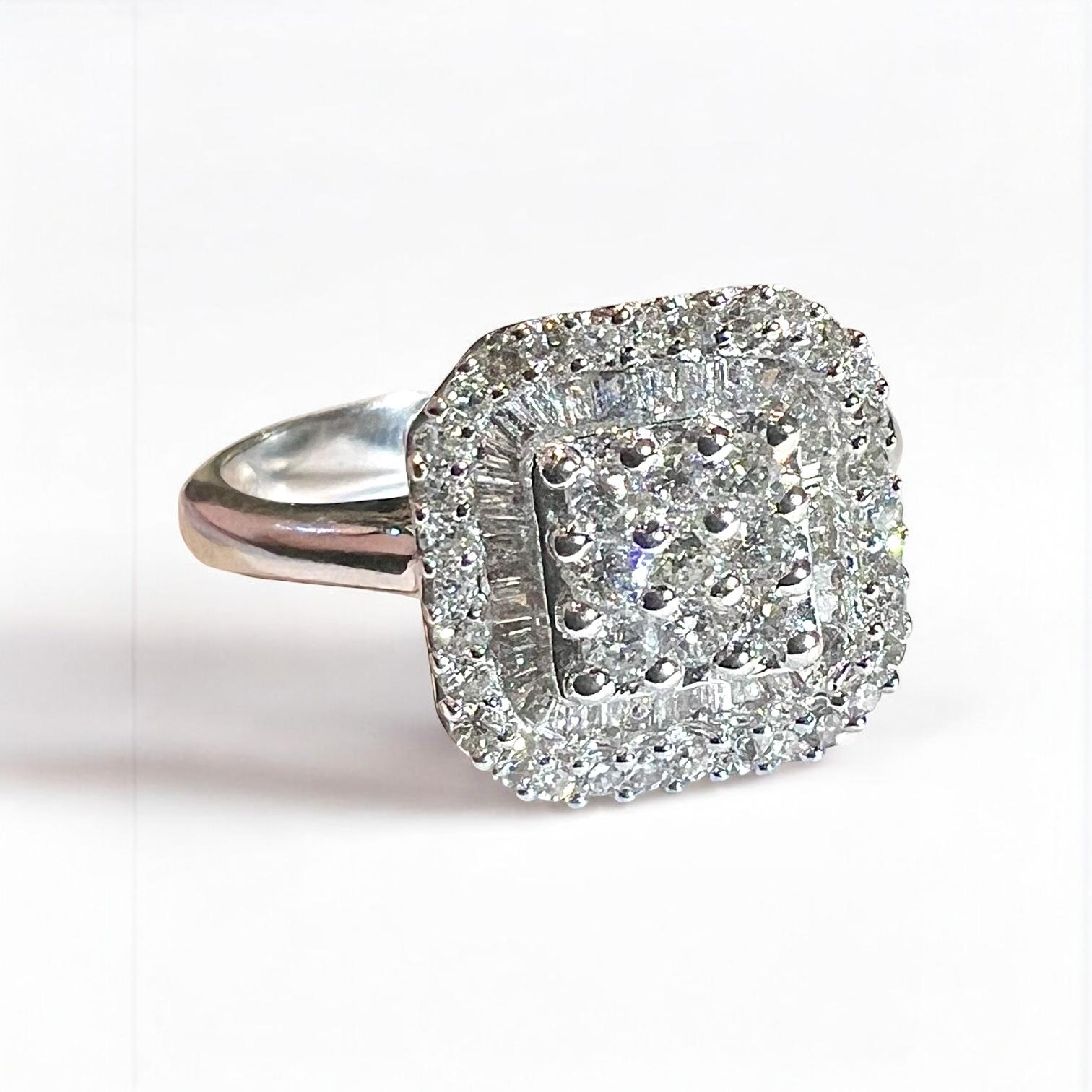 18ct Gold Ring Set With A Paving Of Diamonds For Sale 1