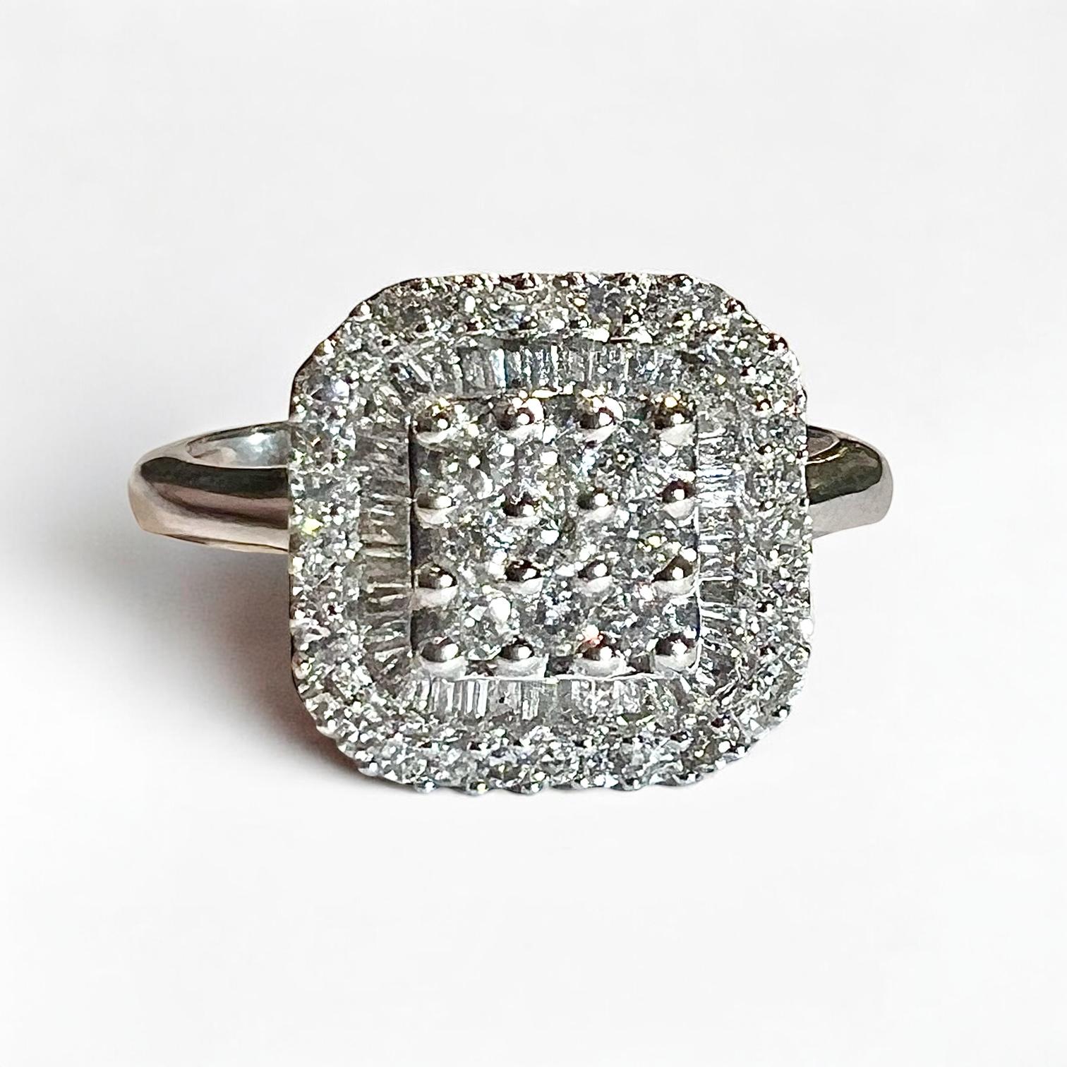 18ct Gold Ring Set With A Paving Of Diamonds For Sale 2
