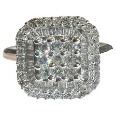 18ct Gold Ring Set With A Paving Of Diamonds