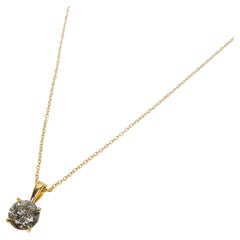 18ct Gold Round Salt & Pepper Diamond Necklace