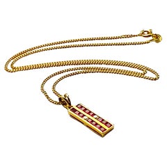 18 Carat Gold Ruby and Diamond Pendant and 18 Carat Gold Chain