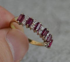 18 Carat Gold Ruby Diamond Stack Half Eternity Stack Ring