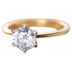 18ct Gold Solitaire Round Brilliant Cut Diamond Ring
